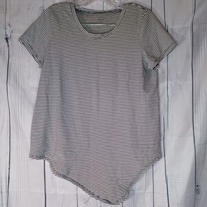 Madewell Tie Front 100% Cotton Classic Black and White Striped Women's Top